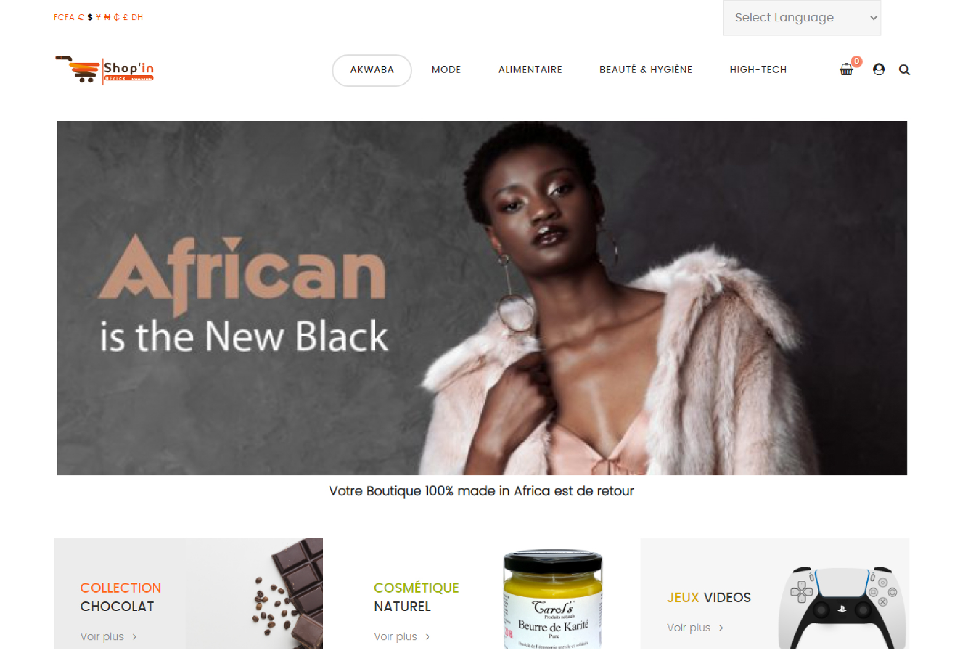 Website Shop'in Africa